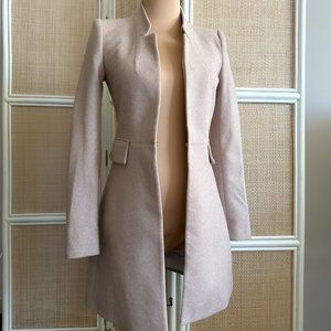 NWT Zara Inverted Lapel Long Full Lined Blazer in Pink